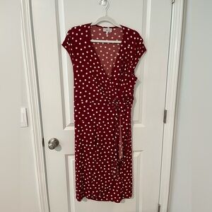 Burgundy Polka Dot Dress
